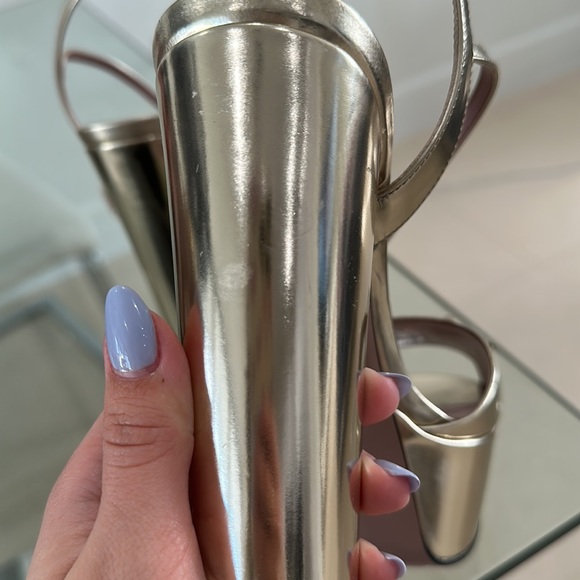 Gucci gold chunky heel - Picture 3 of 6